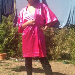 Hot Pink Satin Robe